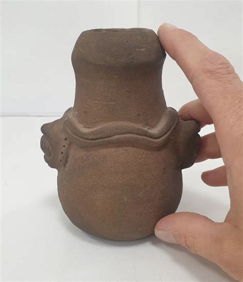 Bouteille Vase Terre Cuite Inca Pr Colombien Azt Que Maya Mexique Chimu