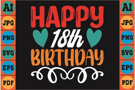 Happy 18th Birthday Svg Design Graphic By Creative Studio 55 · Creative