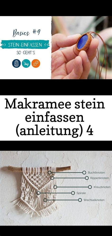 Makramee Stein Einfassen Anleitung Macrame