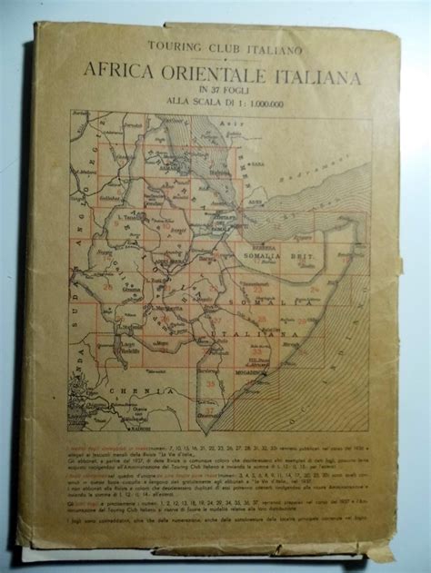 CARTA DELL AFRICA ORIENTALE ITALIANA IN 37 FOGLI Par AA VV 1936