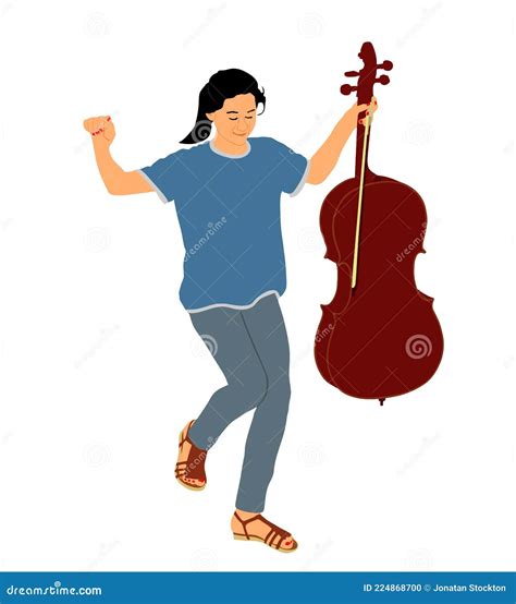 Cellist Man In Classic Costume Vector Illustration Cartoondealer