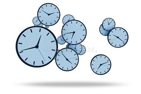 Time Management Concept With Many Clocks Stock Illustration