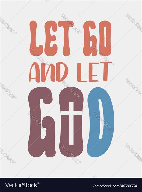 Let Go And Let God Christian Jesus Quote Retro Art