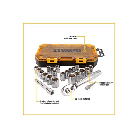 DEWALT 23-Piece 1/2" Drive Combination Socket Set