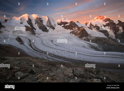 Swiss Alps View Diavolezza Piz Palu Bellavista Piz Bernina Pers Glacier