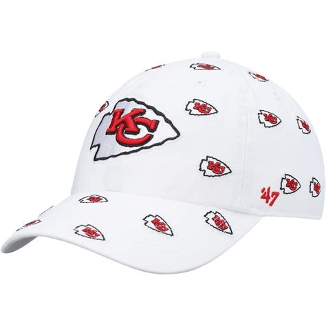 Women's '47 White Kansas City Chiefs Confetti Clean Up Adjustable Hat