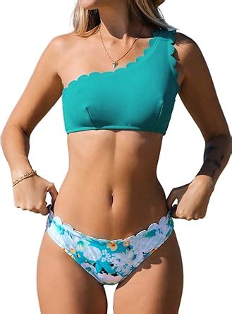 Amazon CUPSHE Bikini Set For Women Two Piece Swimsuit One Shoulder