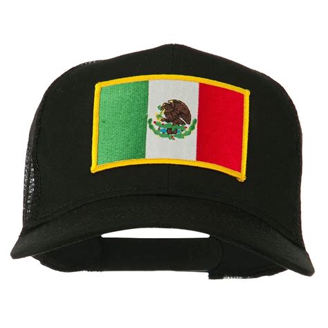 Mexico Flag Patched Mesh Cap Black Cl11q3t1aav Hats And Caps Mens