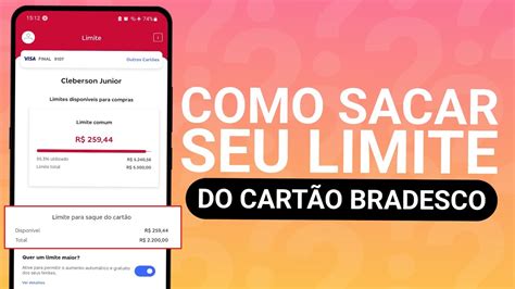 Como Sacar Limite Do Cart O De Cr Dito Bradesco Youtube