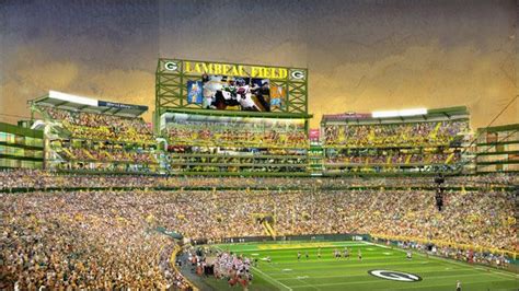 New Seating And Scoreboard Rendering At Lambeau Field Green Bay