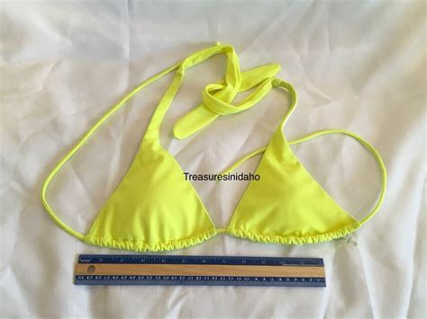 Victoria S Secret String Bikini Triangle Top Neon Yel Gem