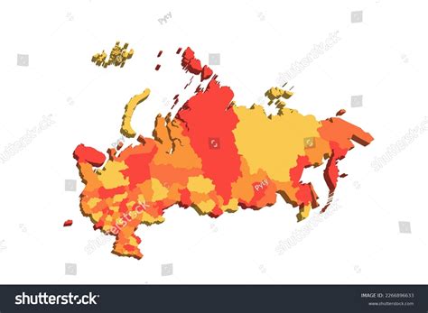 Russia Political Map Administrative Divisions Oblasts Stock Vector ...