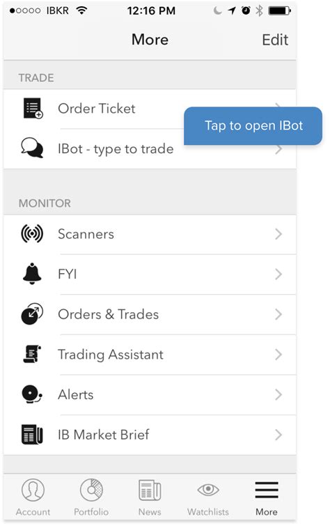 Ouvrir Ibot Ib Tws Sur Ios Interactive Brokers U K Limited