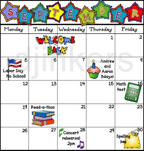 Download High Quality calendar clipart school Transparent PNG Images ...