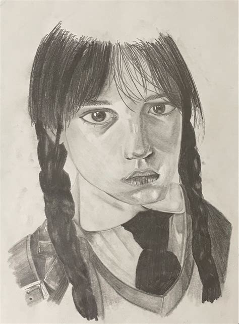 Drawing Of Wednesday Addams Drawings Wednesday Addams Etsy