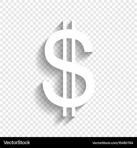 United States Dollar Sign White Icon Royalty Free Vector