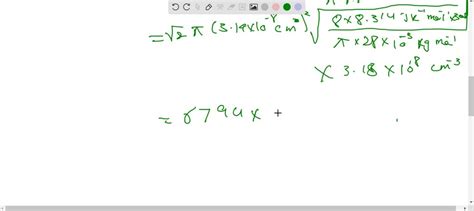 Solved The Molecular Diameter Of Co Is X Cm At K And