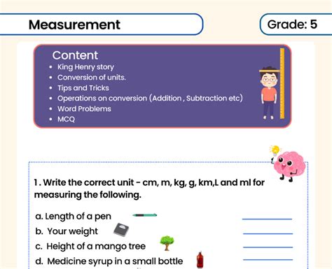 Measurement Worksheet With Answer Measurement Worksheets Word