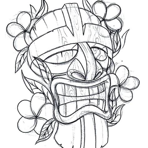 Tiki Head Drawing at GetDrawings | Free download