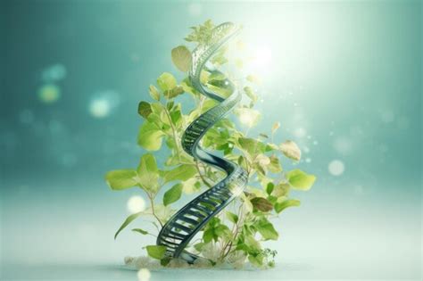 Premium AI Image | Biotechnology concept Green plant molecular ...