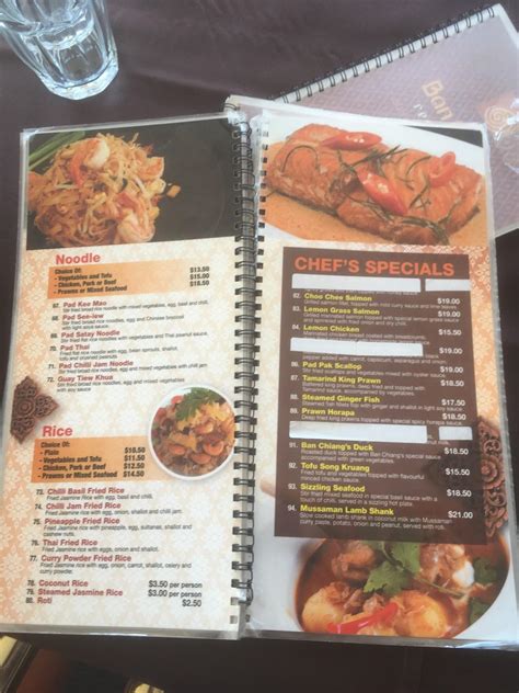 Menu At Ban Chiang Restaurant Dapto