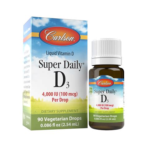 Carlson Super Daily D3 4 000 IU 100 Mcg Per Drop Vitamin D Drops