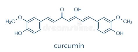 Curcumin Turmeric Spice Molecule 3d Rendering Atoms Are Represented