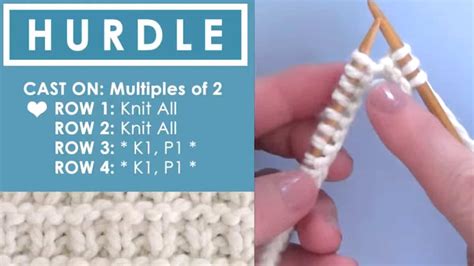 Hurdle Stitch Knitting Pattern For Beginners Studio Knit