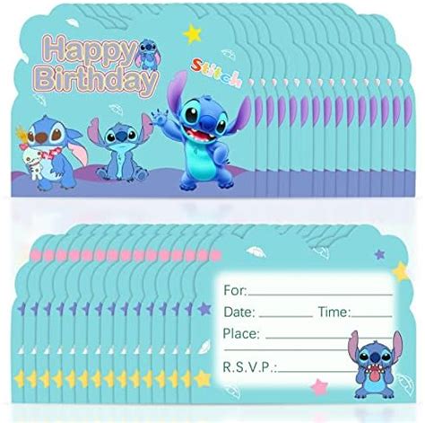 Cartes d invitation Lilo Stitch pour enfants 30 invitations de fête d