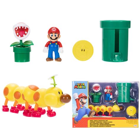 Buy Nintendo Super Mario Soda Jungle Diorama Includes 3 Figures and 2 Accessories: 2.5-Inch ...