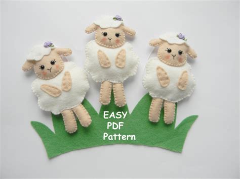 Pdf Felt Lamb Pattern Felt Lamb Ornament Cute Sheep Toy Farm Etsy