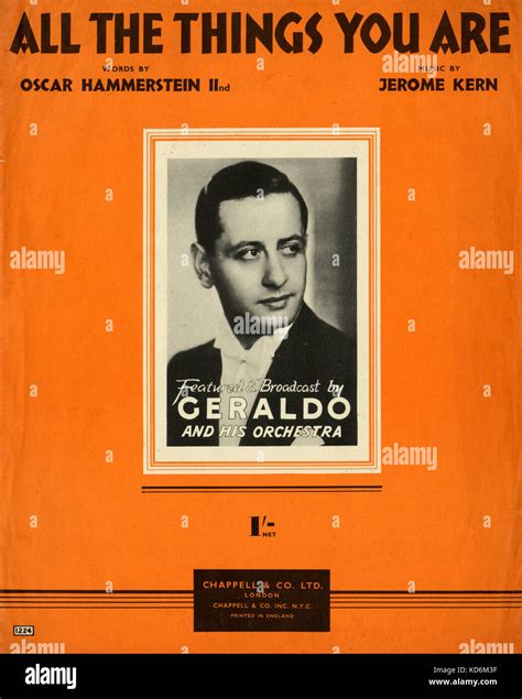 Geraldo On Score Cover Of Jerome Kern All The Things You Are Song Featured And Broadcast By