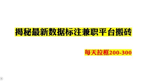 揭秘最新数据标注兼职平台搬砖，每天拉框200 300 电脑挂机手机挂机挂机副业挂机赚钱网络挂机网赚网上赚钱在家赚钱全自动挂