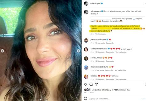 Salma Hayek A Sus 56 Brilla Sin Maquillaje Y Canas Al Aire