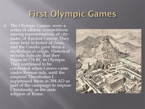 First Olympic Games 776 Bc