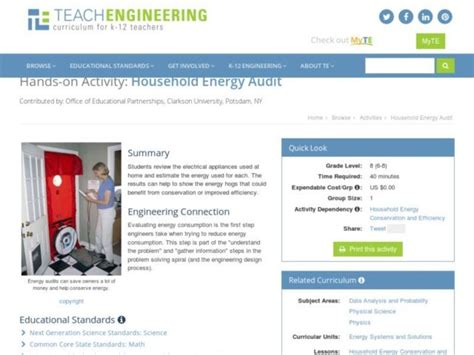 Household Energy Audit Activity For 6th 8th Grade Lesson Planet