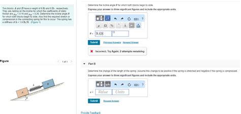 Solved Two Blocks A And B Have A Weight Of 9 Lb And 6 Lb Chegg
