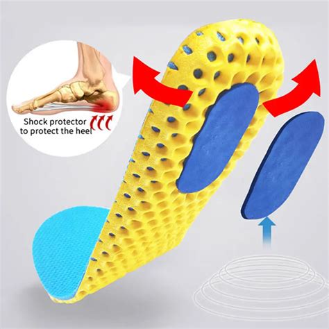 1 Pair Memory Foam Insoles For Shoes Sole Mesh Hi Poly Deodorant Breathable Cushion Running