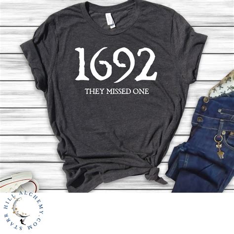 Dark Grey Heather 1692 They Missed One Tshirt Salem Witch Trials