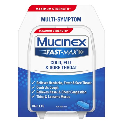 Mucinex® Fast Max® Cold Flu And Sore Throat Caplets Mucinex®