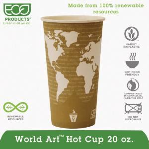 Eco Products World Art Renewable Resource Compostable Hot Drink Cups