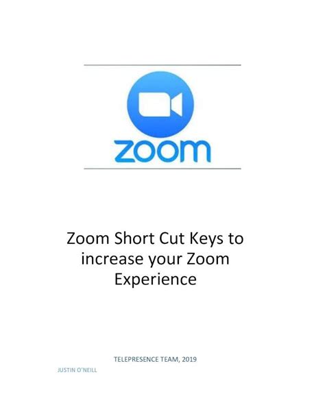 Pdf Zoom Short Cut Keys To Increase Your Zoom Experience€¦ · Zoom