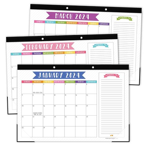 Buy Colorful Large Desk 2024 2025 Desk Calender 2024 Monthly Desktop