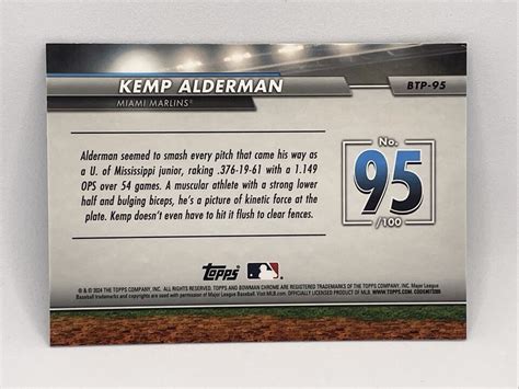 Kemp Alderman Bowman Chrome Refractor Top Btp Miami