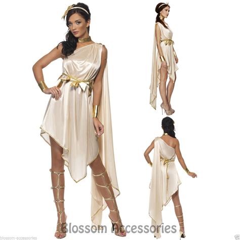 Cl455 Fever Goddess Greek Roman Toga Womens Cleopatra Fancy Dress Party