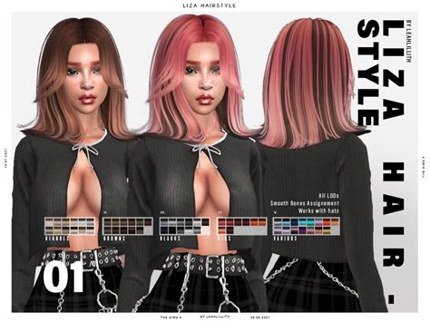 Leah Lillith S LeahLillith Liza Hairstyle Sims Sims 4 Sims Hair