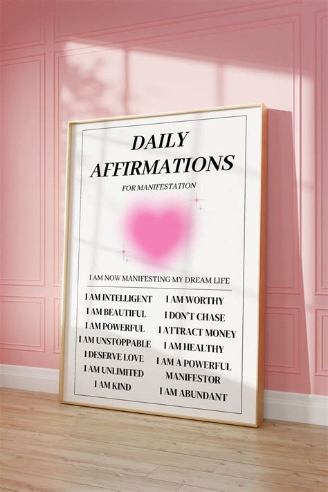 Daily Affirmations Poster Affirmation Print Mental Health Poster