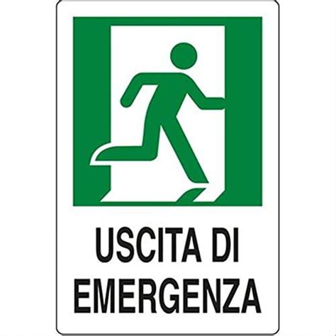 Cartello Segnaletico Targa Tabella Pvc Plastica Uscita Di Emergenza