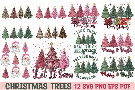 Christmas Trees Svg Png Bundle Graphic By Cat Lady · Creative Fabrica