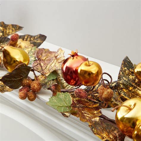 Gold Metallic Artificial Fruit Garland Christmas Garlands Christmas And Winter Holiday